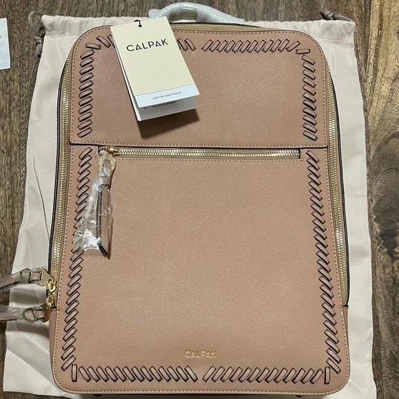 Calpak Kaya Laptop Backpack in Caramel - Picture 2 of 14